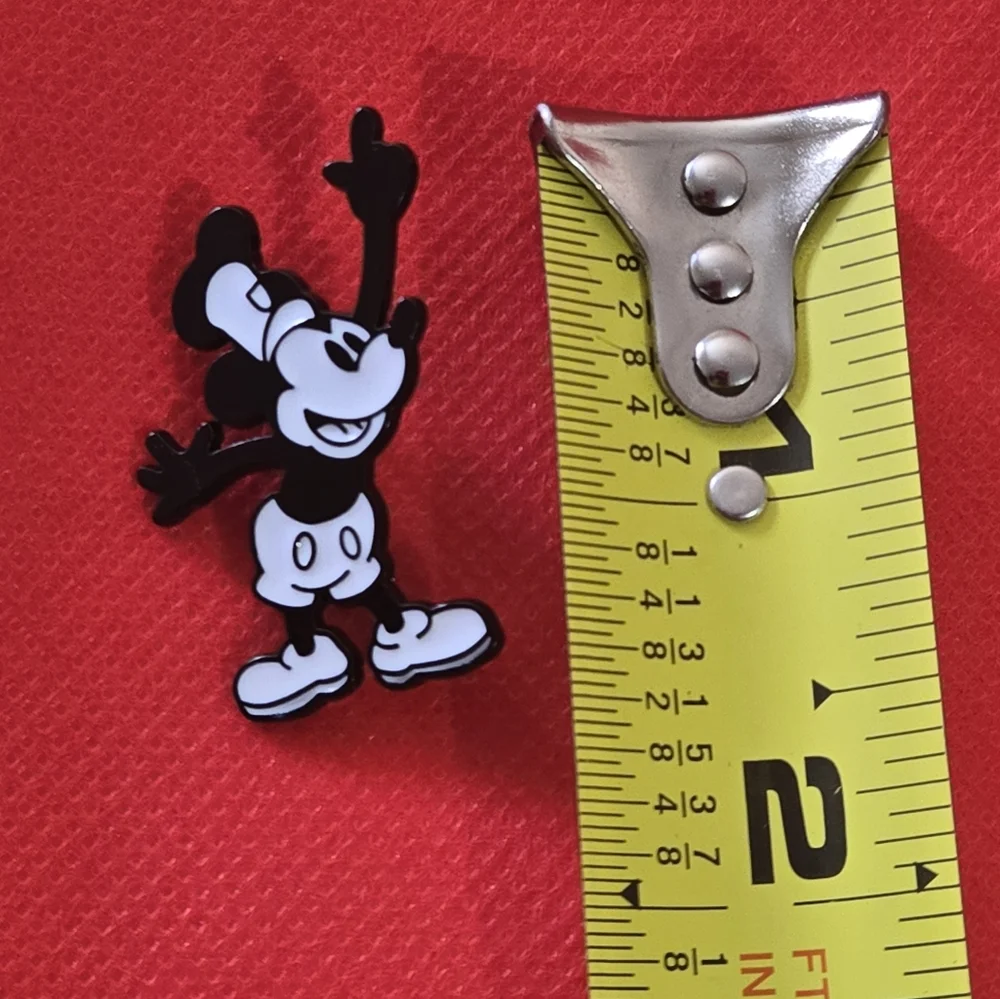 Vintage Style Black and White Cartoon Mickey Mouse Pin
